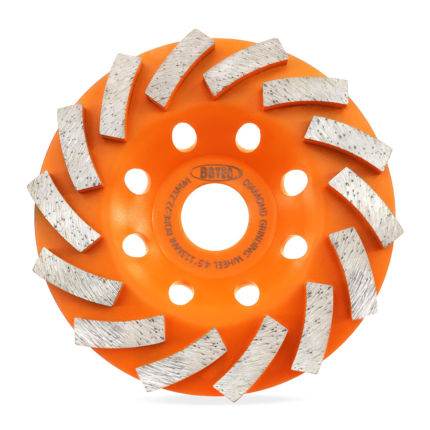 115mm Diamond Grinding Wheels, BGTEC 14-Segment Turbo Row Grinding Cup Wheel for Grinder Polishing and Cleaning Marble Concrete Masonry, 1pc