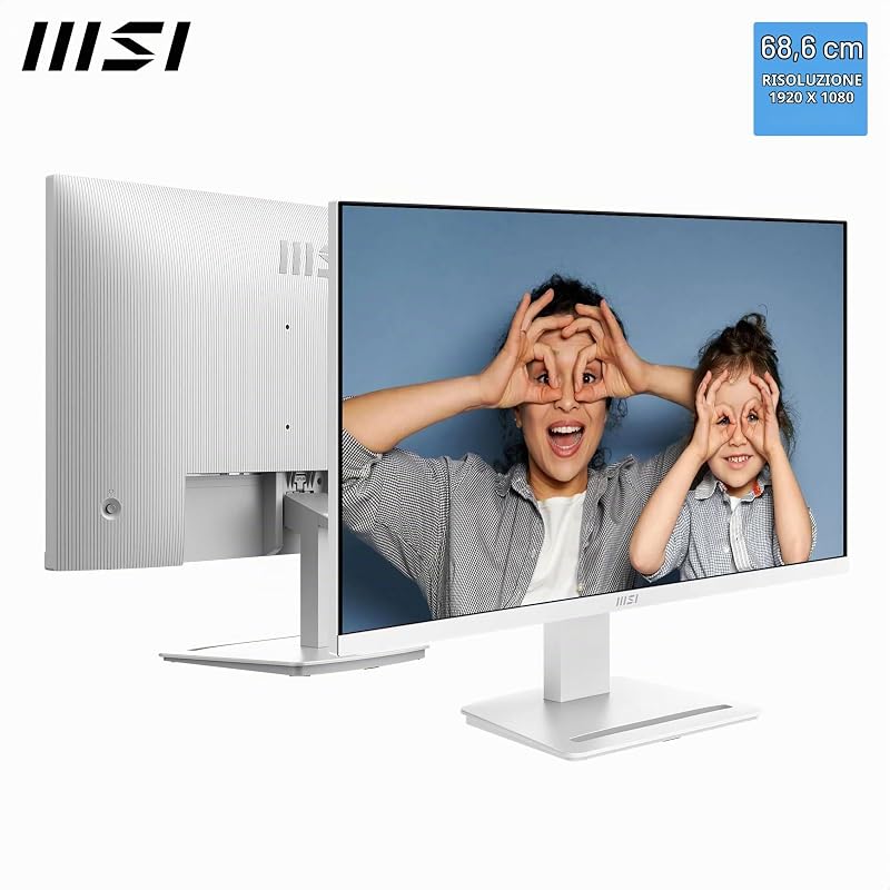 PRO MP273WA E14A Monitor PC 27" FHD, 1920x1080 IPS, 144 Hz, 1 ms, HDR Ready, Adaptive-Sync, Eye Care, Altoparlanti Integrati, HDMI 2.0, DP 1.2a, Senza Cornice, Inclinabile, VESA Mount, Bianco