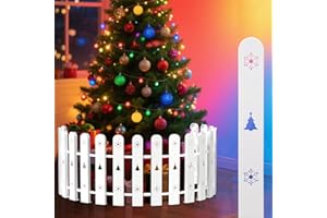 EUIJOIP Christmas Tree Fence Decor - Quick Setup Beautiful Holiday Decor Freestanding Circle Barrier for Indoor Xmas Decorations, Creates a Festive & Cozy Ambiance, White