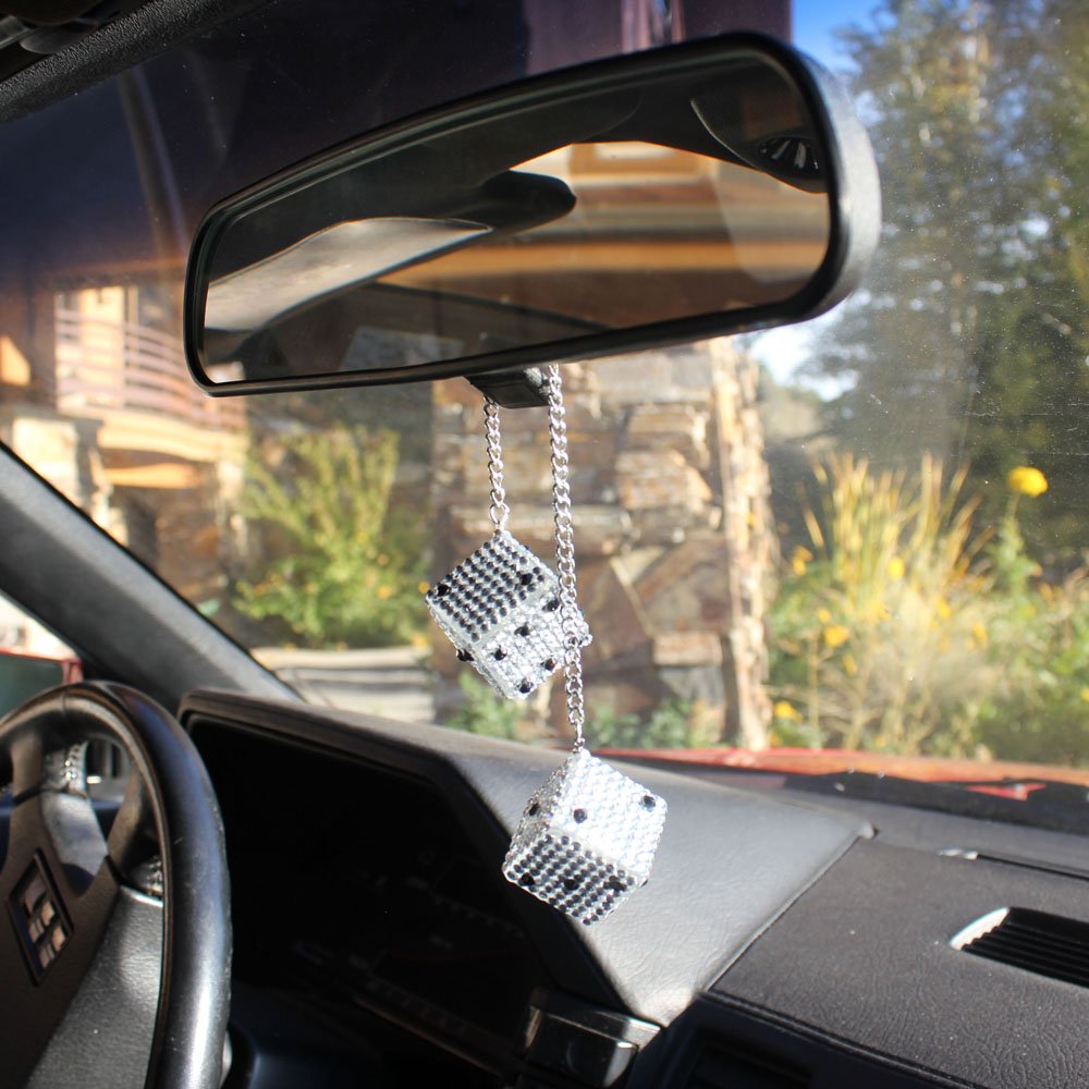 Crystal Ballencrusted Car Pendant Hanging Rearview Mirror Crystal Ballencrusted Car Pendant Hanging Rearview Mirror
