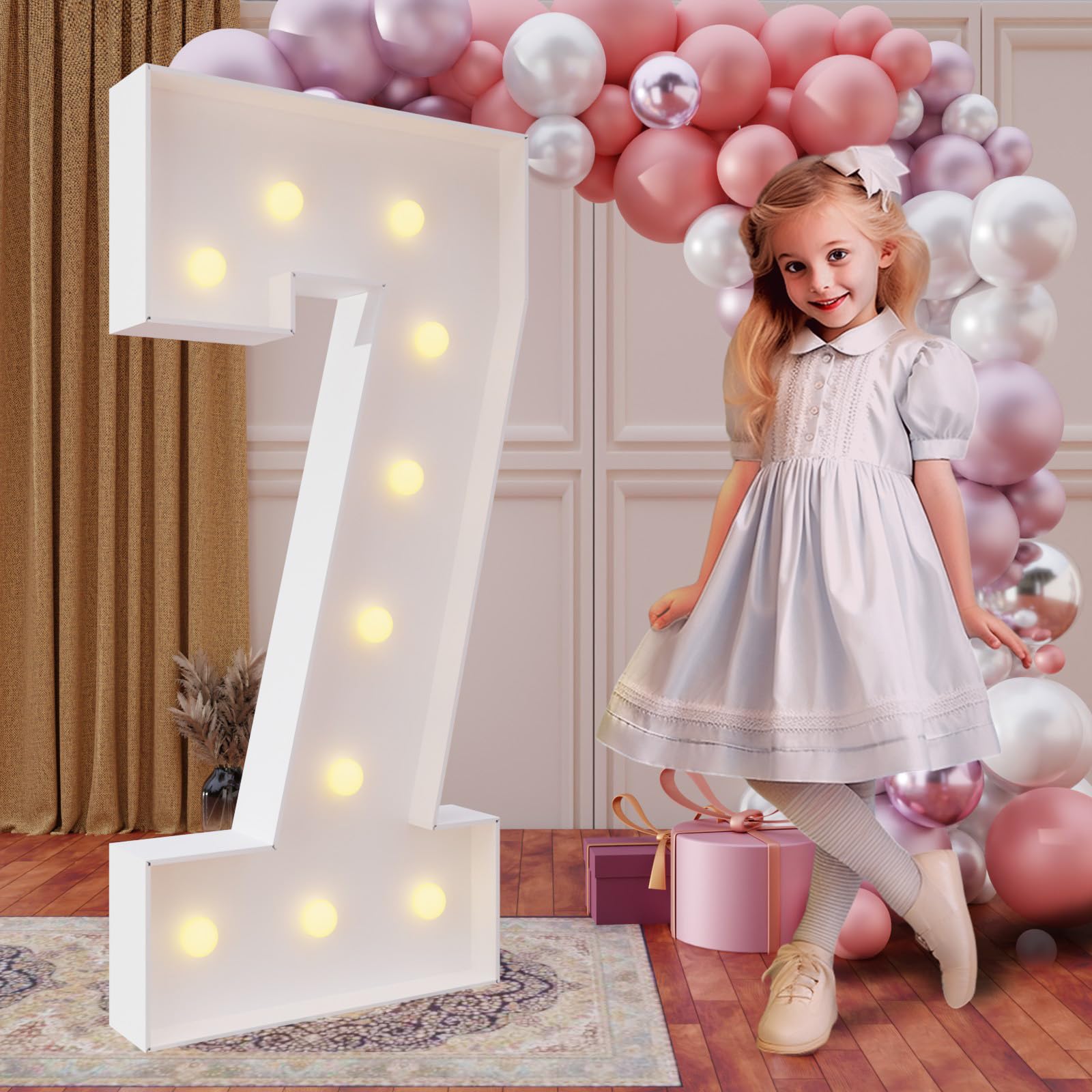 Photo 1 of (used) imprsv 4FT Marquee Numbers,DIY Light Up Numbers for 7th Birthday Decorations, Party Party Decorations