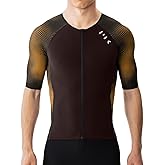 MY KILOMETRE Men's Triathlon Top Full Zip Short Sleeve Tri Shirt, Quick-Dry, UPF 50+ Protection with Reflective Back Pockets
