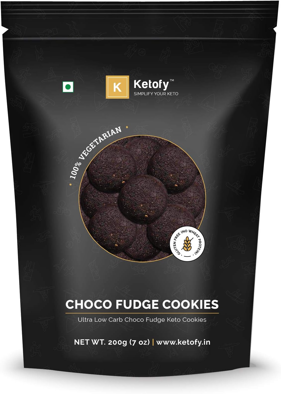 Ketofy - Choco Fudge Keto Cookies (200g) | Gluten-Free Intense Choco Indulgence