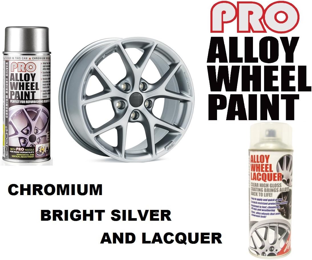 ETech PRO Chromium Bright Silver Alloy Wheel Spray Paint & Etech