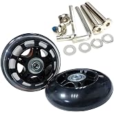 Miayaya Luggage Suitcase Wheels Replacement Kits 80mm x 24mm Universal Rubber Swivel Two Conner Angle Wheel Trolley Casters Bearings Tools Carry-On Garment Bag Hard Case Repair Set Quietness Durable