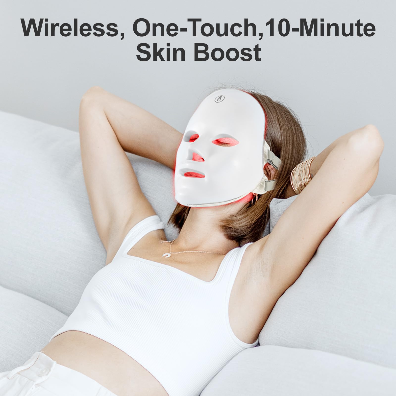 SUERBEATY Red Light Mask For Face, 7-1 Colors Red Light Face Mask, Facial Mask Skincare At Home, Cordless, Portable and Rechargeable