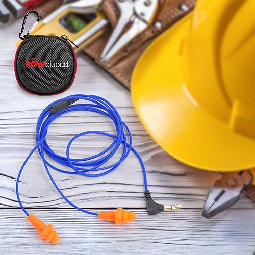 Powblubud Ear Plug Headphones for Work, Work Safety Earbuds Noise  Reducing Sweatproof Hidden in-Ear Headphon