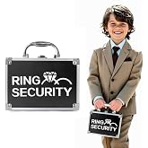 COSLANLEE Ring Bearer Security Briefcase with Holder Pad, Wedding Security Case Buckle Portable Ring Box for Proposal Ceremony, Special Agent Guard Protector for Boys to Carry
