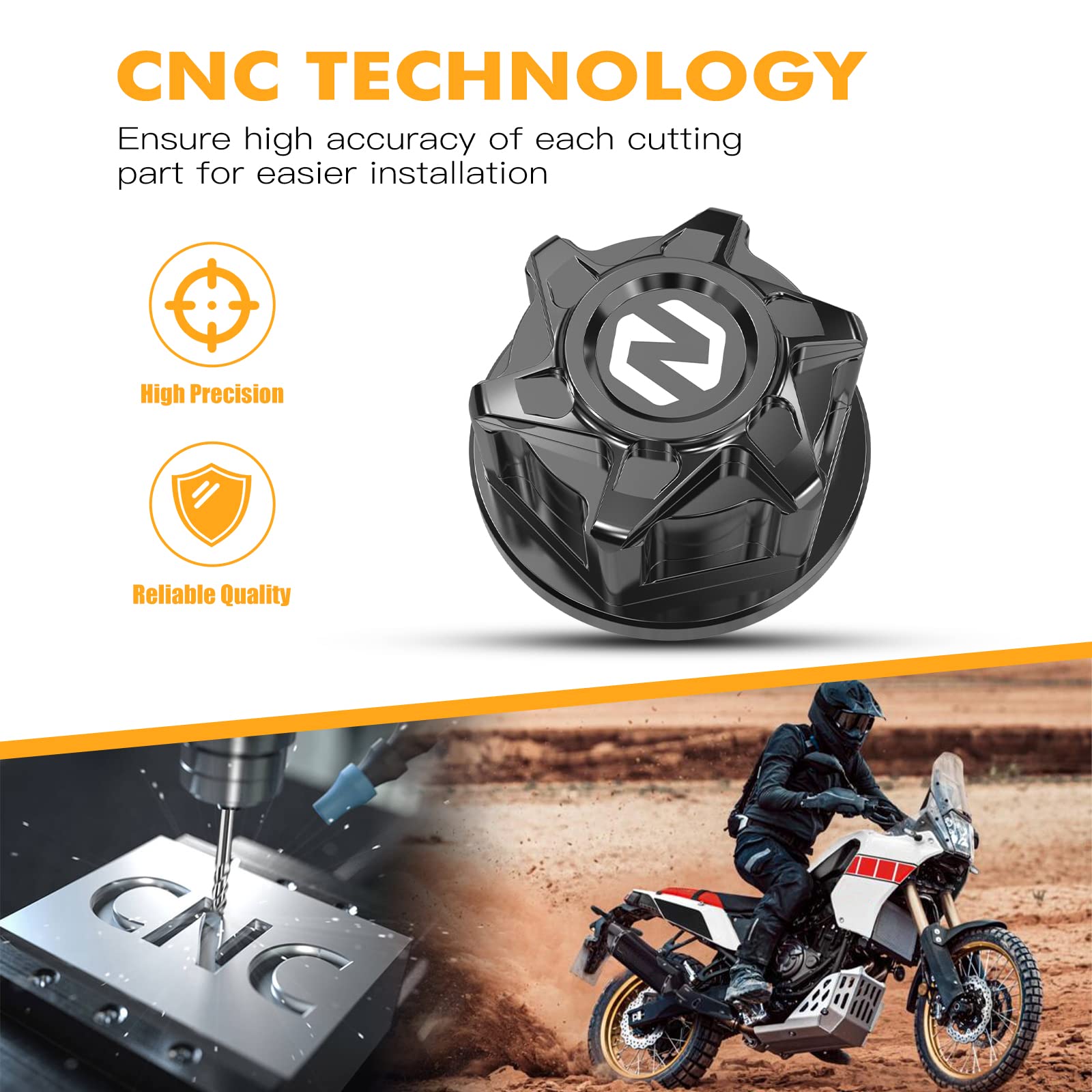 NICECNC Black Steering Stem Nut Compatible with Yamaha Tenere 700/XTZ700 2019-2024,Tenere 700 Rally Edition 2020-2024,MT-09 2018-2020,YZF R7 2022-2023,FZ09 2014-2017,See Fitment