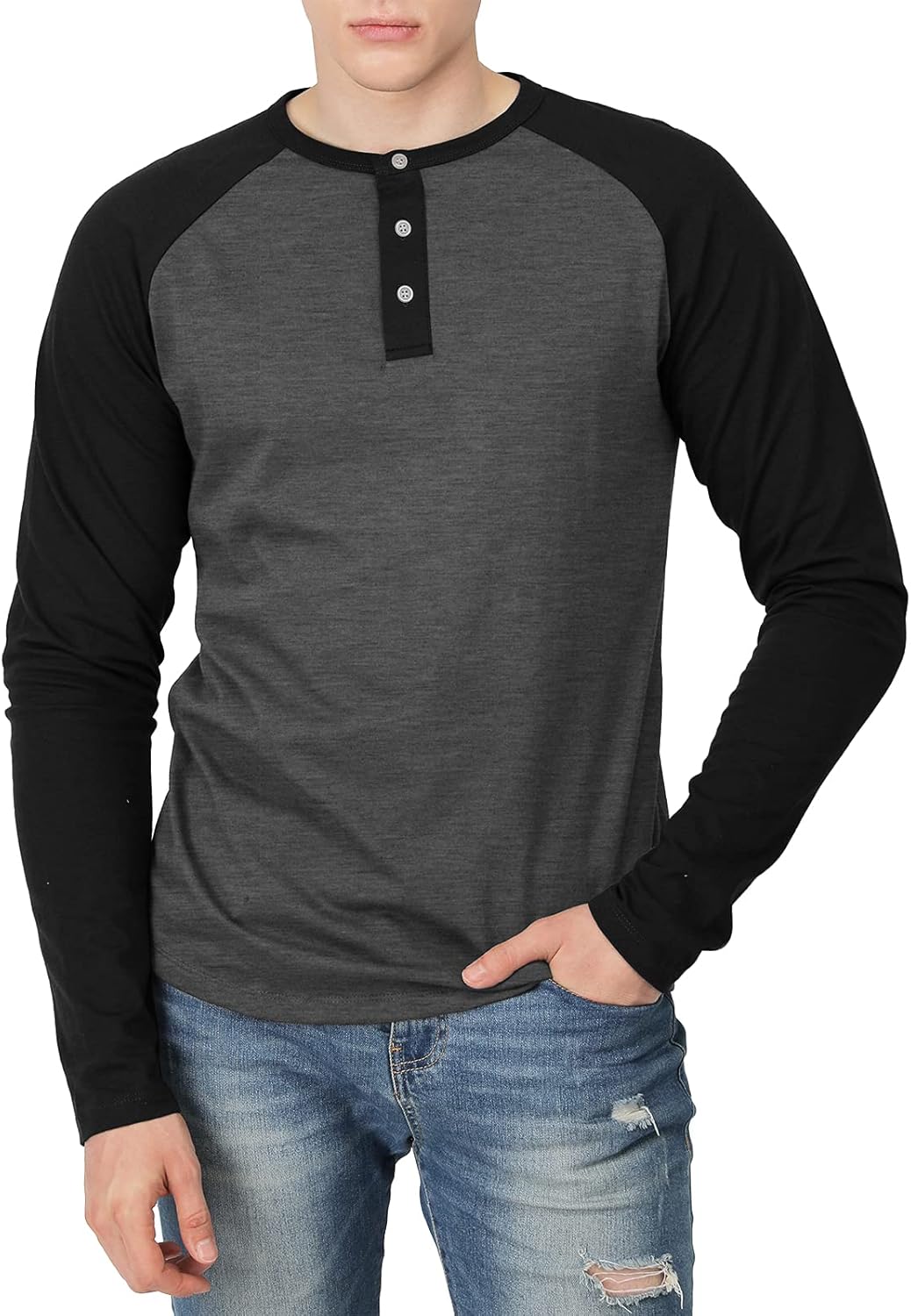 H2H Mens Casual Premium Slim Fit T-Shirts Henley Long & 3/4 Sleeve Spring Summer Clothes at  Men’s Clothing store