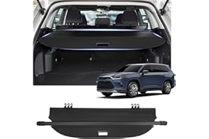 Fannyc Cargo Cover Fit for Toyota Highlander 2020 2021 2022 2023 2024 2025 Accessories,Retractable Rear Trunk Cover Luggage Security Shield Shade Cover
