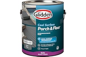 Glidden Porch and Floor with Cool Surface Technology Satin Interior/Exterior Paint, Steel Gray, 1 Gallon