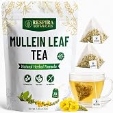 Mullein Leaf Tea Bags - Lungs Cleanse and Respiratory Support, 30ct | Plastic-Free, Plant-Based Tea Bags, String and Tag, Caffeine-Free, No Additives and Non-GMO, cGMP Certified, 1g per Bag