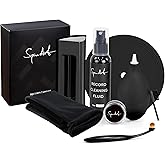 SpinArt Vinyl Record Cleaning Kit, 8-in-1 Record Cleaner Kit with Velvet Brush, Cleaner Liquid, Stylus Brush & Gel, Mini Brush, Air Blower, Label Protector, Pouch Vinyl Cleaning Kit for LP Albums