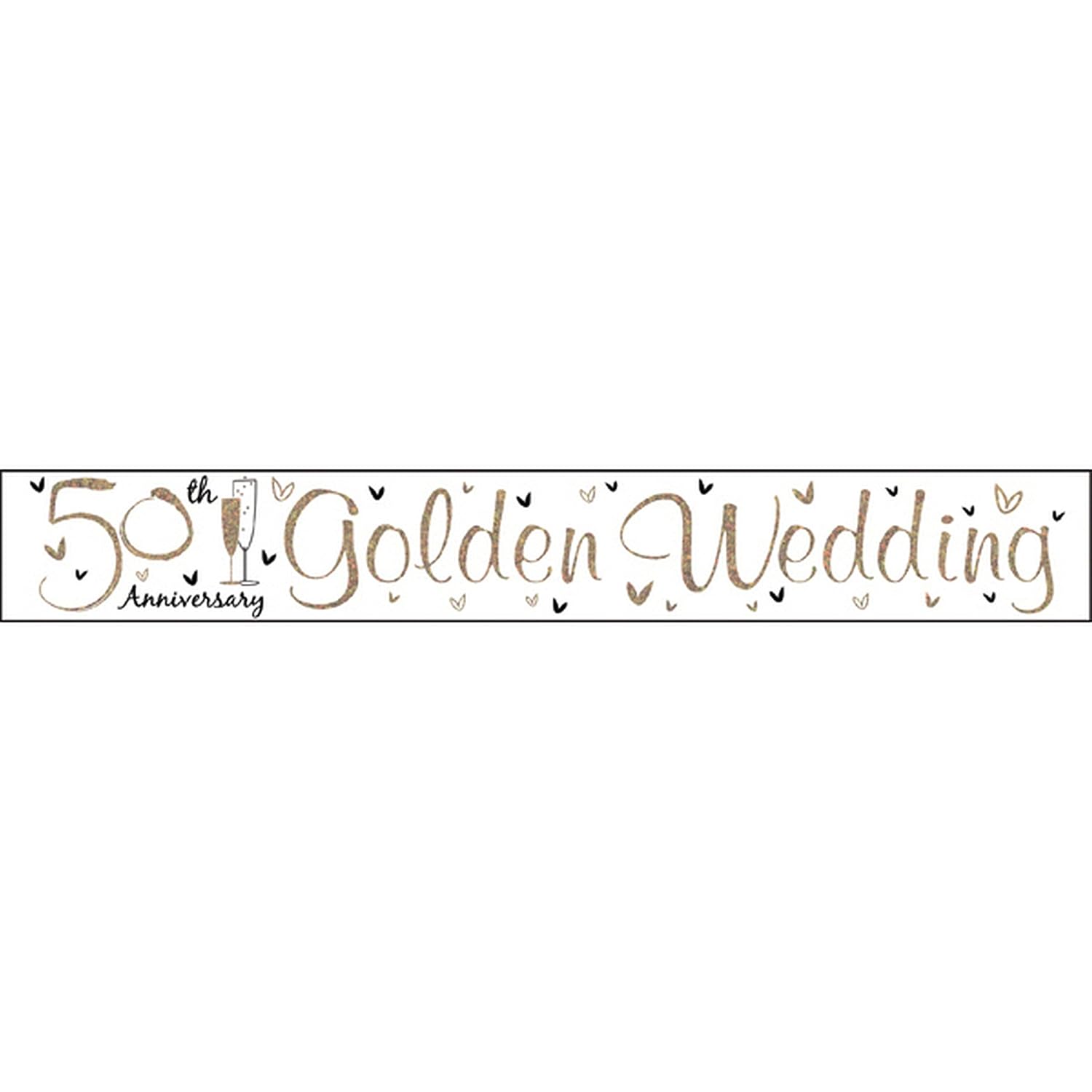 Simon Elvin Gold Anniversary Foil Party Banner One Size White