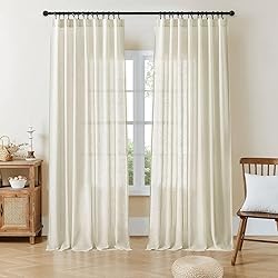 Joydeco Linen Curtains 96 Inch Length 2 Panel Sets