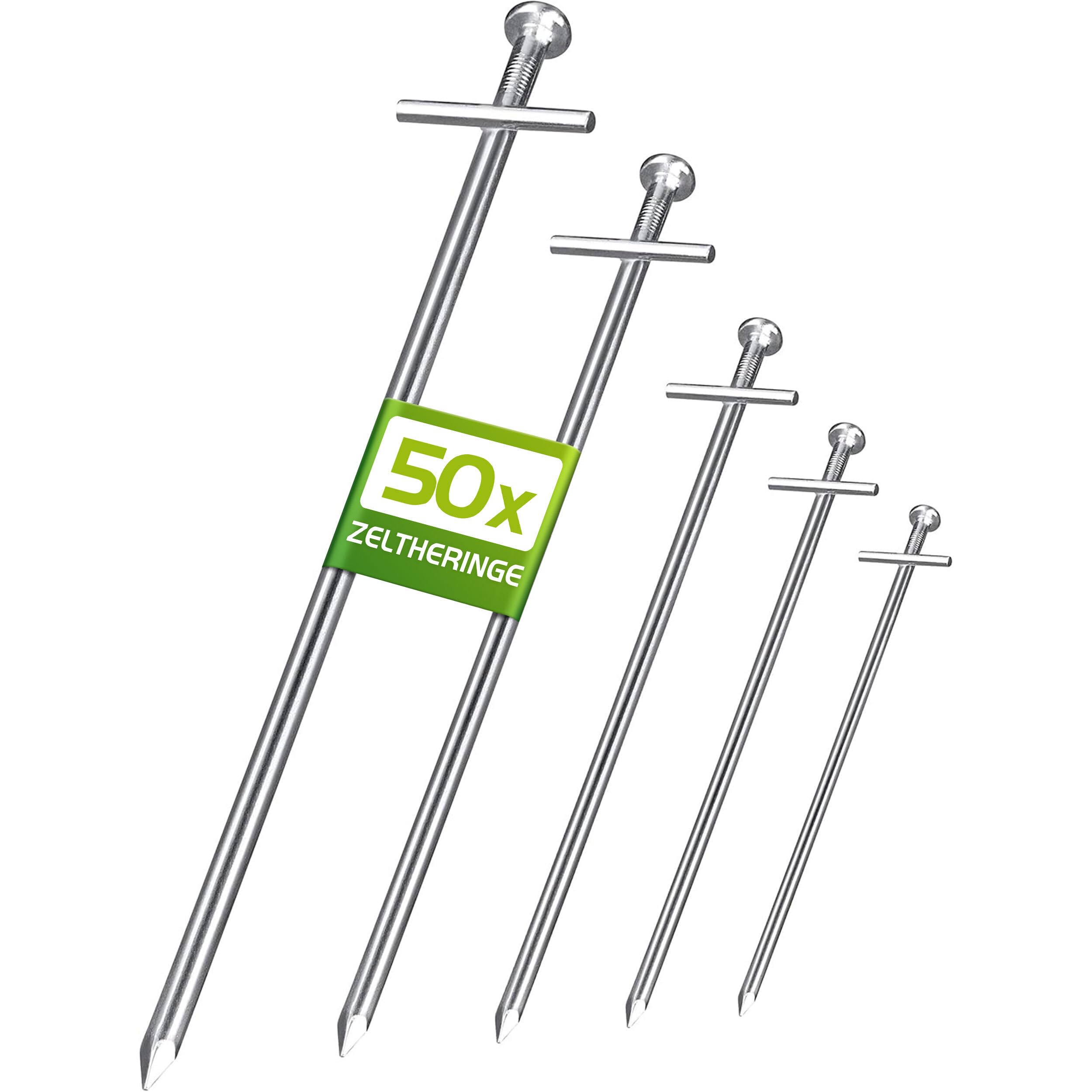 Balinco 50x Anti-ROST tent pegs Ø 6 mm, length 230 mm - T-profile | pegs | ground pegs | ground anchor made of galvanised steel for fastening & fixing while camping (50)