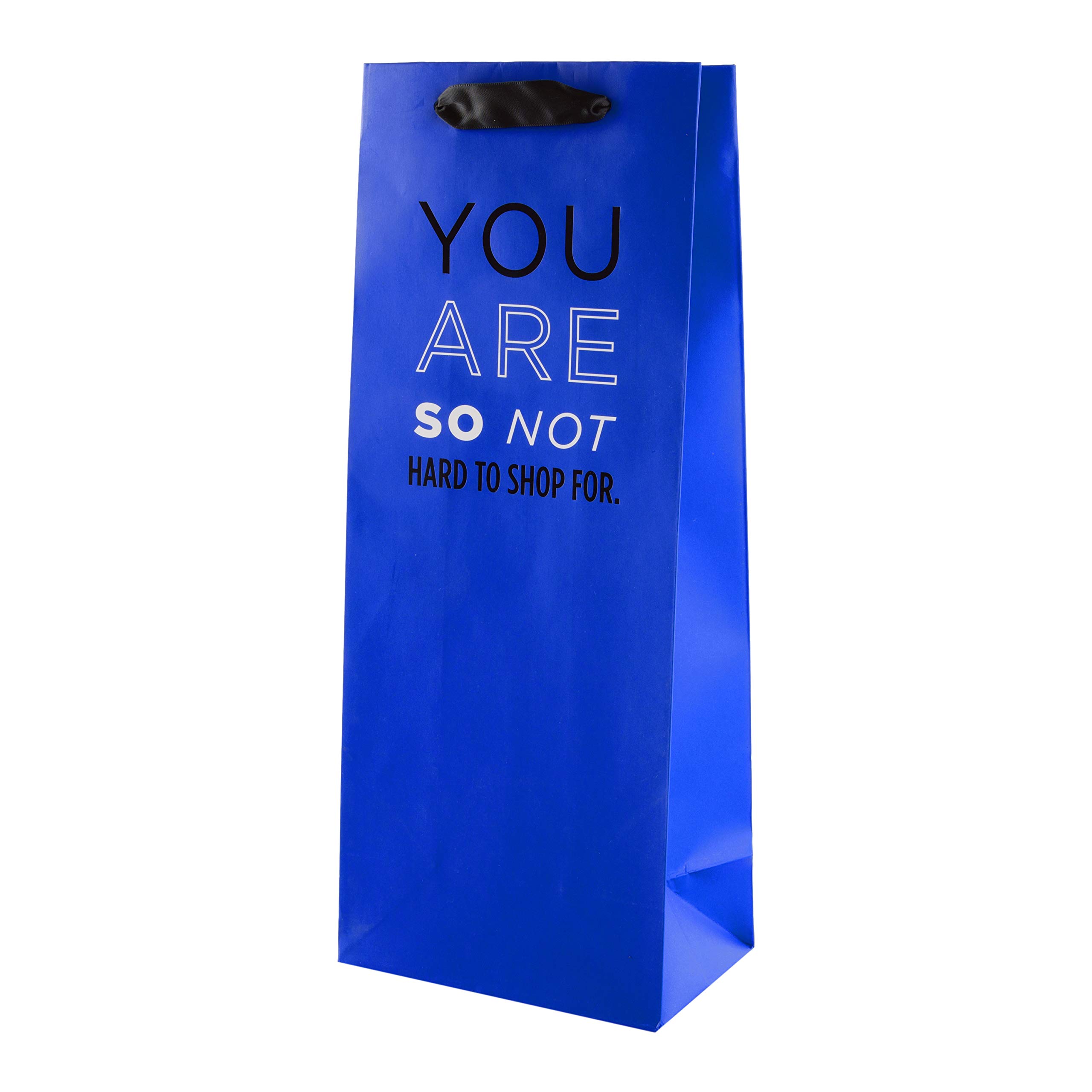 Hallmark Multi-Occasion Bottle Bag - Funny Blue Design, Contemporary Blue Bag