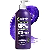 KESMEDIK Tea Tree Purple Conditioner, Anti-Brass Toner for Blonde, Silver & Gray Hair, Softens, Repairs Damaged Hair & Salon-Grade Hair Toner Conditioner, 16 fl oz