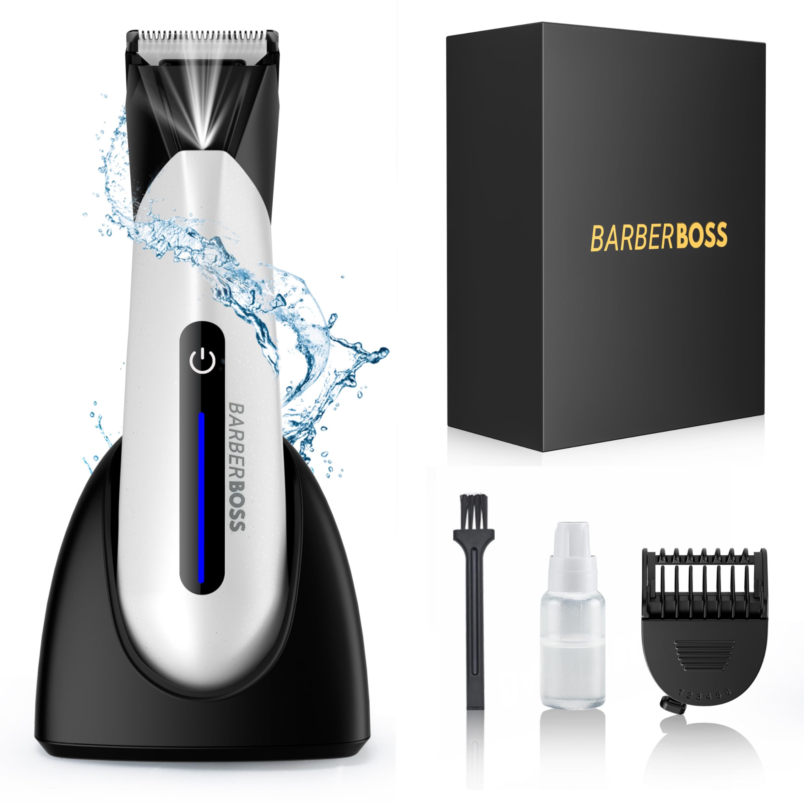 BarberBoss Body Groomer Men, Balls Trimmer Men, Groin & Body Hair Trimmer, Pubic Hair Trimmer for Men, Body Shavers for Men, Men's Pube Trimmer
