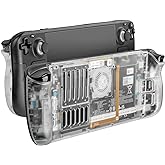 RGEEK Back Plate Shell Compatible with Steam Deck/Steam Deck OLED, Transparent Shell Replacement with Good Heat Dissipation Opening Design
