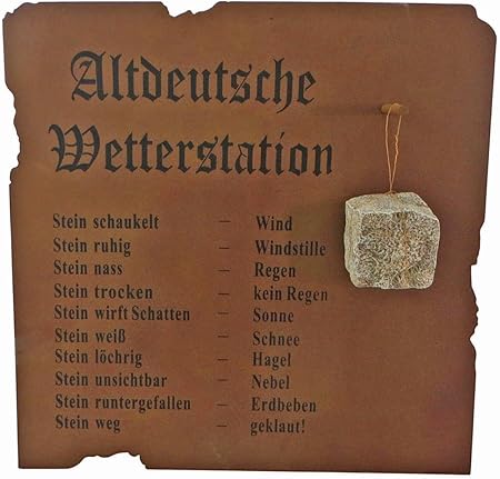 Altdeutsche Wetterstation Wandbild Metall Edelrost Gartendeko Lustige Deko Amazon De Garten