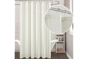 KOUFALL Extra Long Shower Curtains 84 Inch Length for Bathroom Waterproof XLong Duck Cloth Rustic Fabric Elegante Linen Shower Curtain Liner Set with Hooks