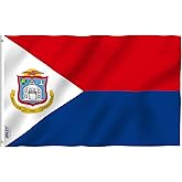 Anley Fly Breeze 3x5 Foot Sint Maarten Flag - Vivid Color and Fade Proof - Canvas Header and Double Stitched - Saint Maarten St Maarten Flags Polyester with Brass Grommets 3 X 5 Ft