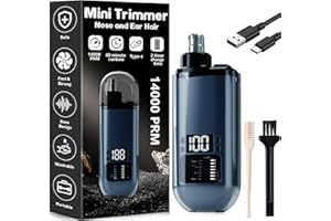 Acavado Nose Hair Trimmer for Men, 2024 Rechargeable Trimmer, Painless Eyebrow Facial Hair Shaver, LED Display Nose Clipper, Waterproof Dual Edge Blades Clipper for Easy Cleaning