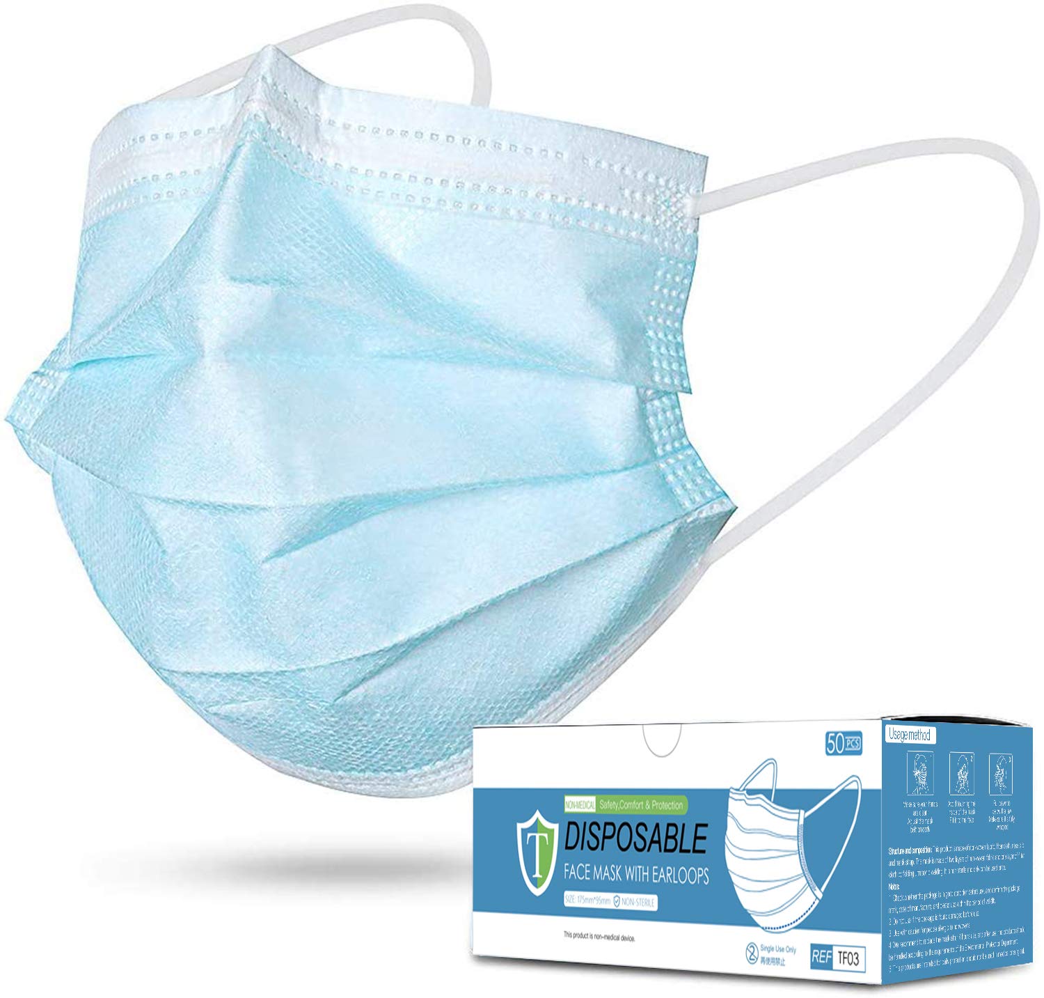 Download 10pcs Disposable Dustproof Breathable Face Mouth Cover For Paint Garden Blue A73 Amazon Co Uk Business Industry Science PSD Mockup Templates