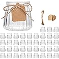 Small Yogurt Jars,Encheng 4 oz Clear Glass Jars With Lids,Yogurt Container With Caps(PE),Replacement Glass Pudding Jars,Clear Glass Containers For Milk,Ramekin,Jams,Jelly,Mousse 40 Pack …