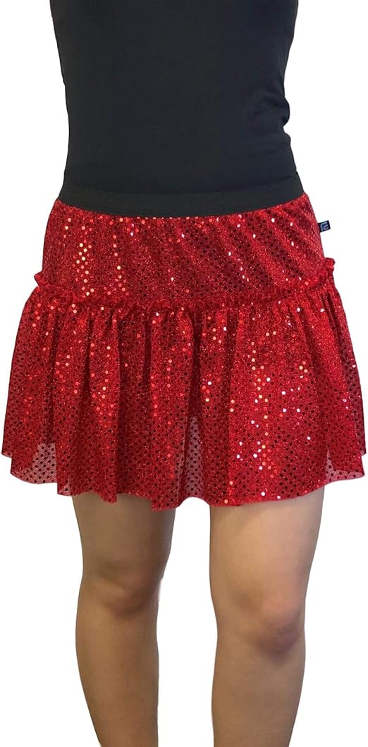 Sparkle Running Skirt (Medium, Red) Clothing