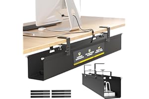 [Upgraded] Large Under Desk Cable Management Tray, Cinati Cable Management Under Desk No Drill, 28.4" Fabric Cord Hider for W
