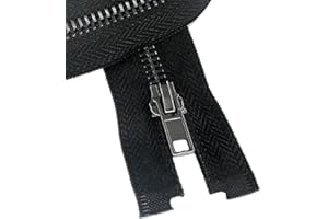 Leekayer #8 22 Inch Separating Jacket Zipper Black Nickel 55.88cm Metal Zipper Heavy Duty Metal Zippers for Jackets Sewing Coats Crafts (22" Nickel)