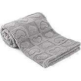 Plush Soft with Heart Checkered Baby Blanket,Fleece Infant Toddler Blankets for Girls Boys,Warm Lightweight Breathable Newborn Receiving Blankets for Crib Stroller 30"×39" (Gray,Heart)