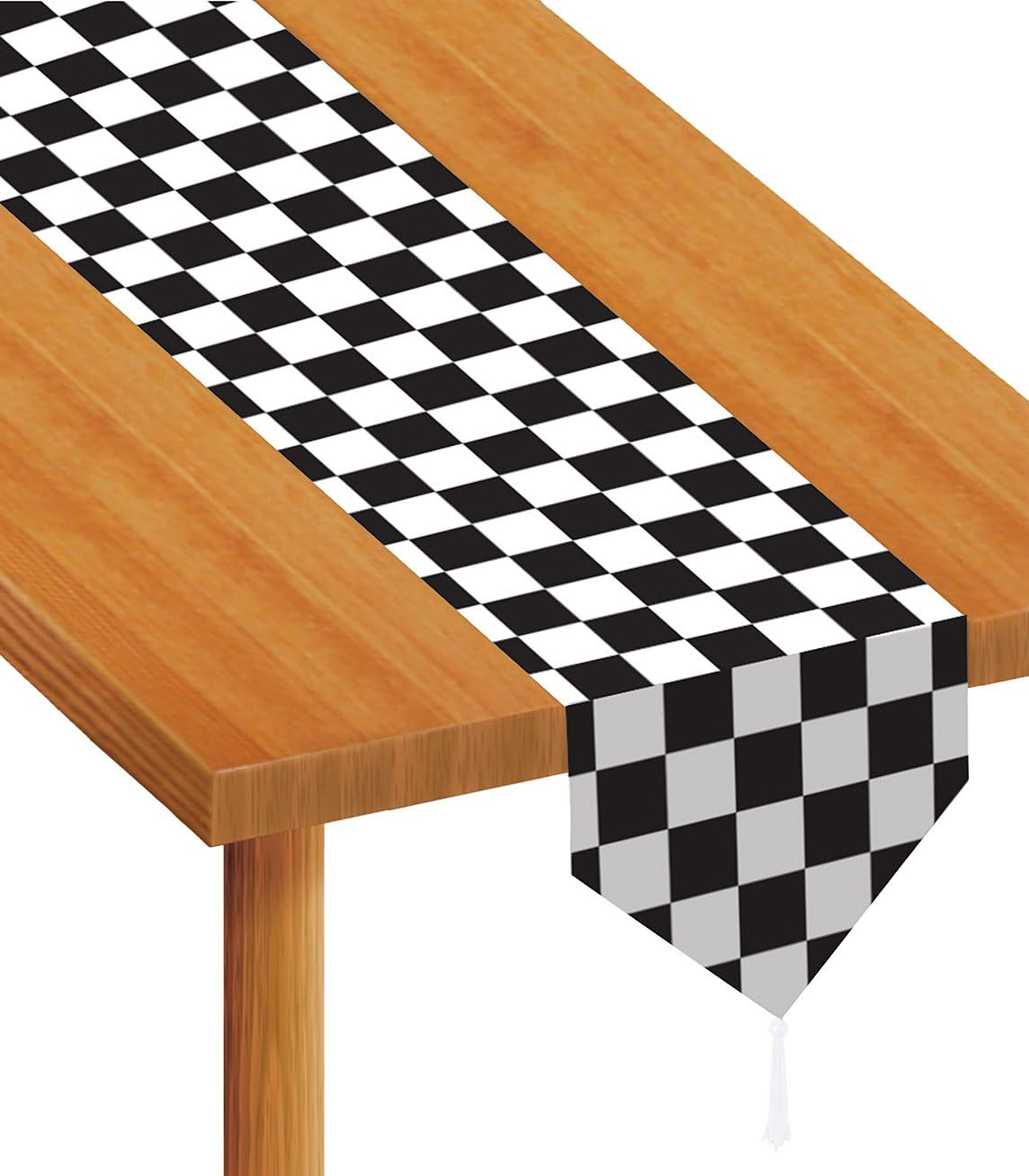 Amazon Com Beistle 54100 Printed Checkered Table Runner 11 Inch