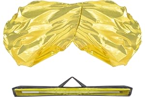 Baisdan 54"x54" Worship Flags for Dance Church, 2 Pack Praise Dance Flag Set, Beginner-Friendly Praise Flags With Flexible Rods & Carrying Bag, Gold