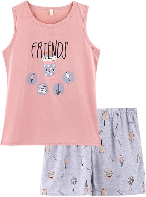 Jashe Girls Tank Top and Shorts Pajamas Tween & Teens PJS