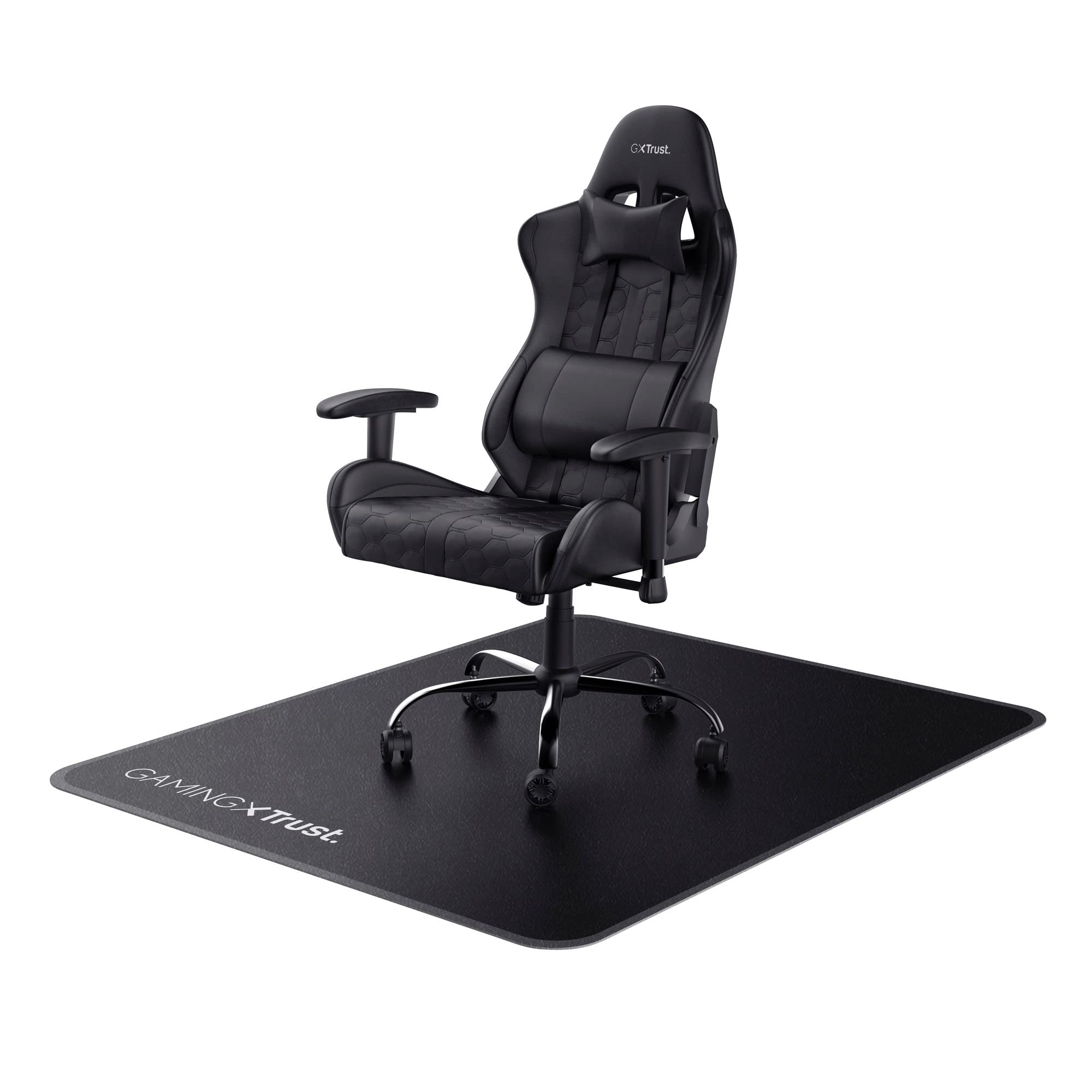 Trust Gaming GXT 715 Bodenschutzmatte 99 x 120 cm, Stuhlunterlage für Gaming Stuhl & Bürostuhl, Unterlage für Hartböden, Schreibtischstuhl Unterlage aus Robustem Material – Schwarz 7