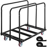 Eastrexon Updated Folding Table Cart, 2000 Heavy Duty Drywall Dolly Cart | Durable Table Dolly w/ 5" PU Swivel Wheels, 10 Table Capacity for Party Events, Factory, Hotel, Warehouse