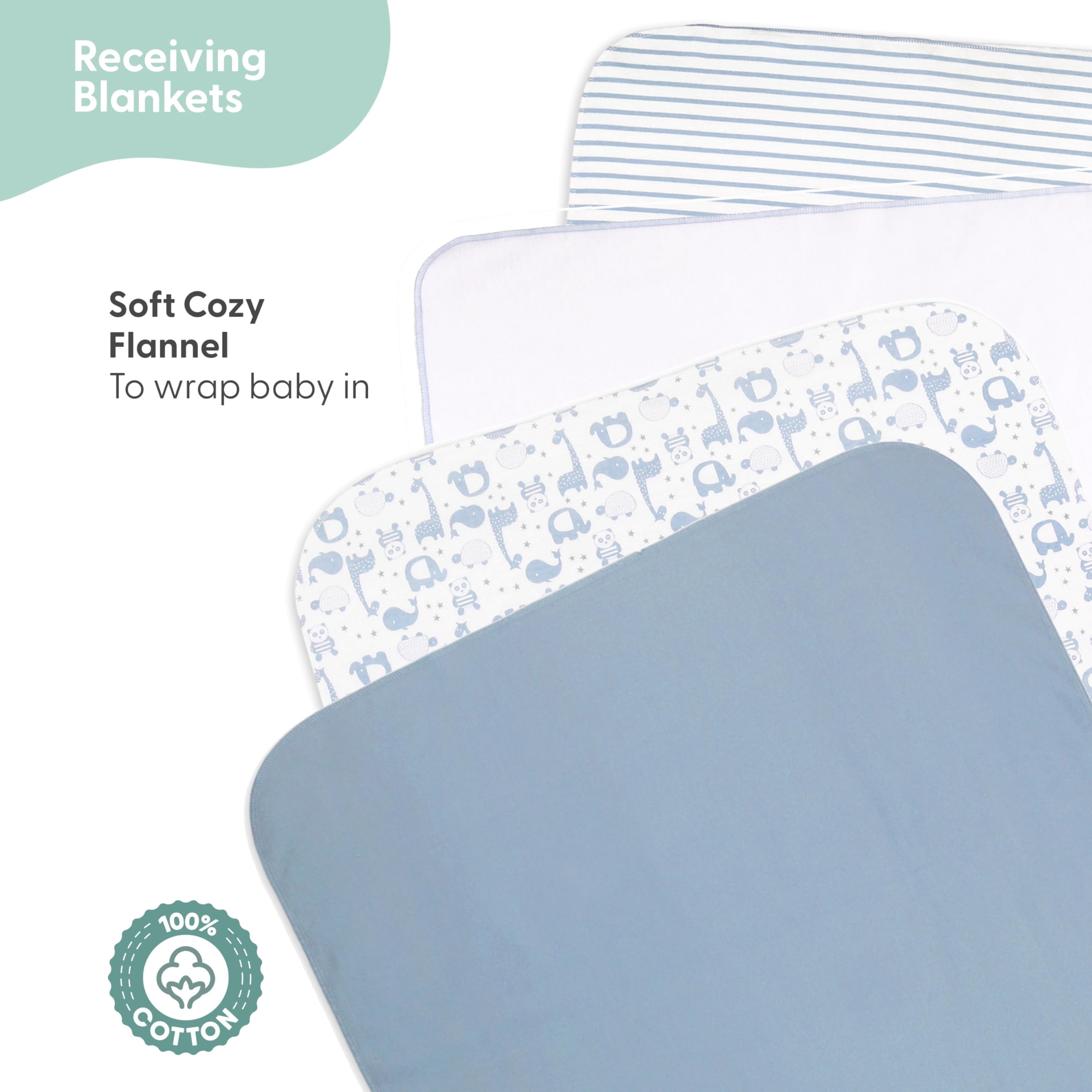 The Peanutshell Baby Layette Gift Set for Baby Boys - 23 Piece New Born Boy Gift Set, Clothes & Newborn Essentials Must Haves - Boy Clothes 0-3 Months - Soft Blue