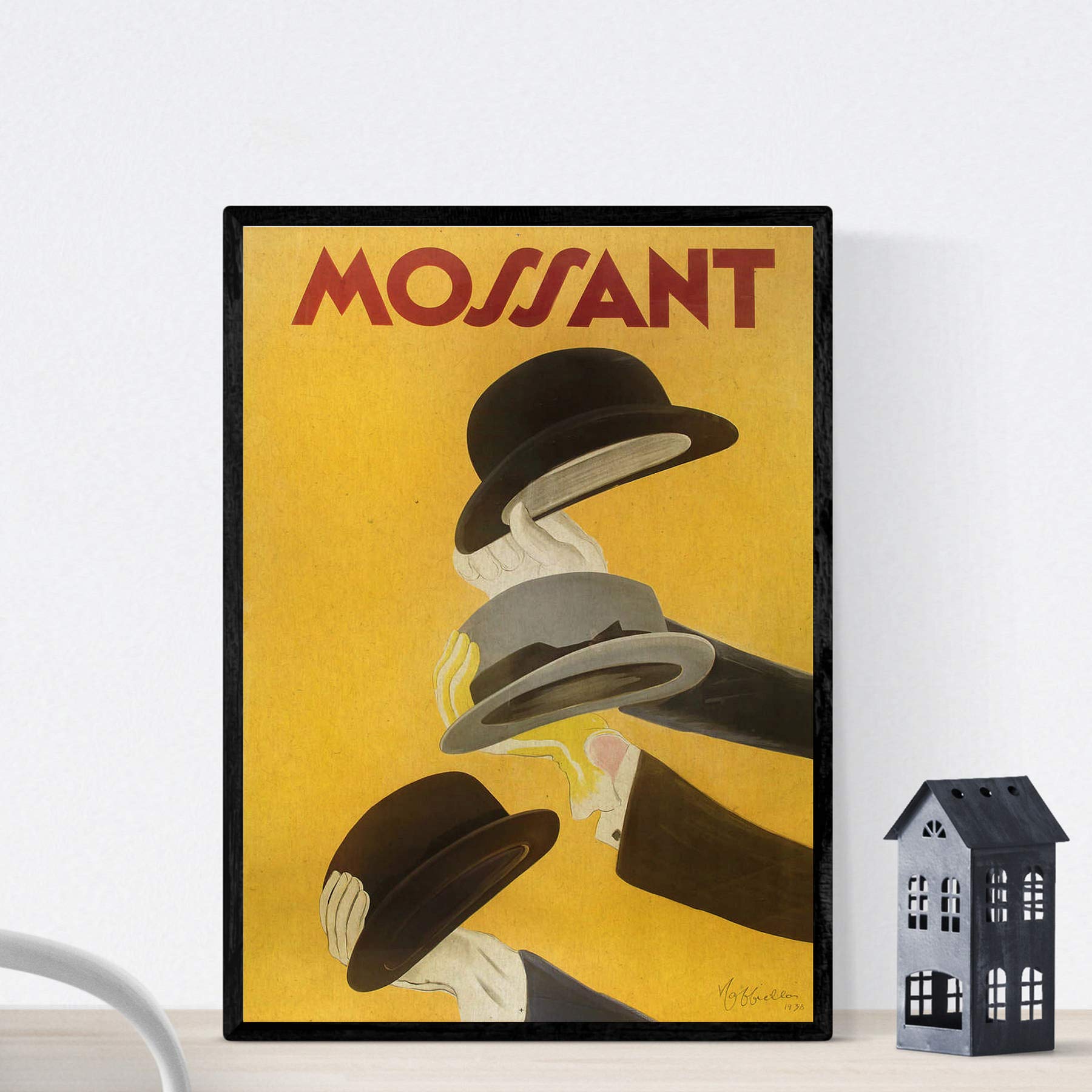 Nacnic Vintage Poster Vintage poster Mossant Leonetto Cappiello 1938 .. Size A4