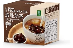 OKTEA Bubble Pearl Milk Tea Kit - Assam & Ceylon Tea Blend, New Zealand Milk, Preservative-Free Tapioca, Serve Hot or Iced - Single Box of 5 Servings