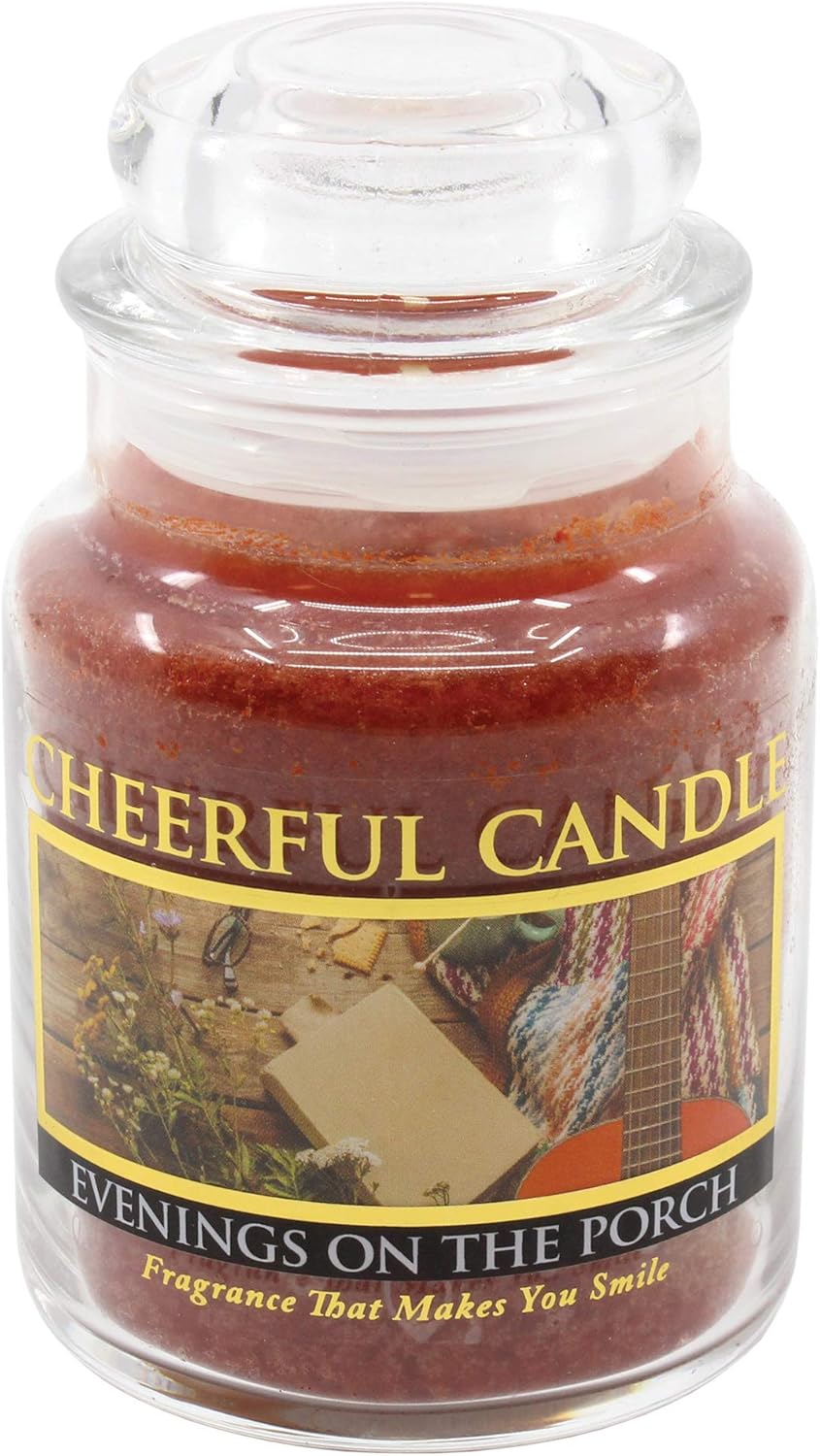 A Cheerful Giver Evenings on The Porch 6 Oz Cheerful Jar Candle, Multicolor: Home & Kitchen