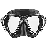 Cressi Scuba Diving Masks with Inclined Tear Drop Lenses for More Downward Visibility , Air and Eyes Evolution: Made in Italy