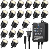 SMY Lighting Dimmable LED Deck Lights with Timer and Photocell Sensor and Protecting Shell &phi;32mm,20Pack Outdoor LED Smart Deck Lighting IP67 Waterproof for Garden,Yard Stair, Patio, Floor Decoration