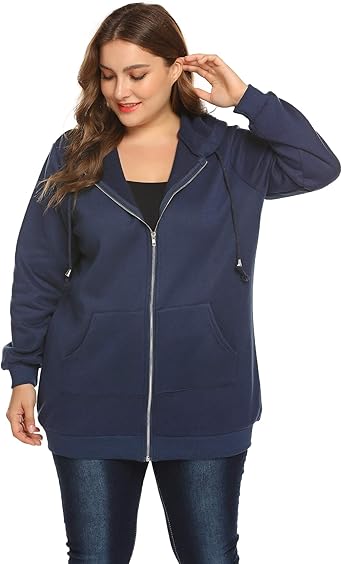 navy blue zip hoodie women's
