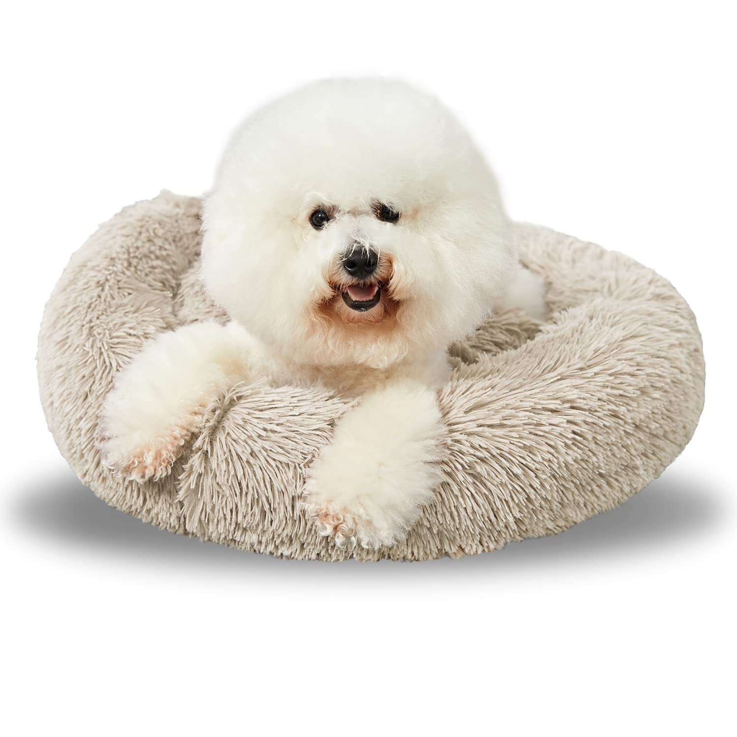 ANWA Washable Dog Round Bed Small, Comfy Dog Calming Cuddler Bed
