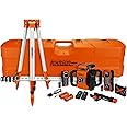 Johnson Level & Tool JRT300-RDHV-S Self-Leveling Red Dual Slope Rotary Laser System, 4,000FT Range, Lithium Ion Batteries, Magnetic Target, Laser Detector, Remote Control, Tripod and 13 FT Grade Rod