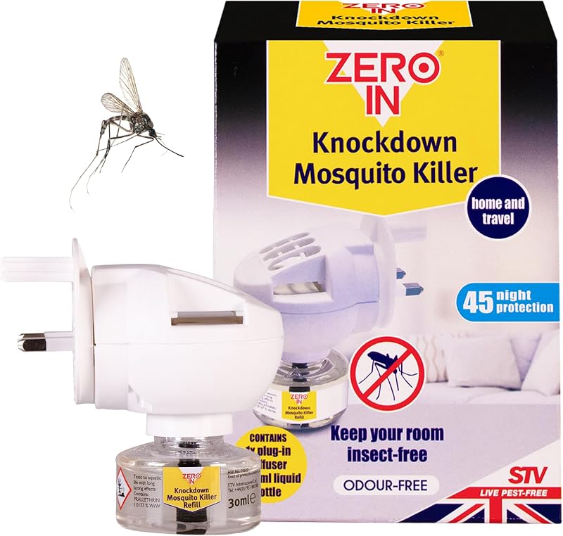Zero In Knockdown Plug-In Mosquito Killer 30ml Odour-Free 45 Nights